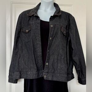 Denim & Co Black Denim Jacket 2X